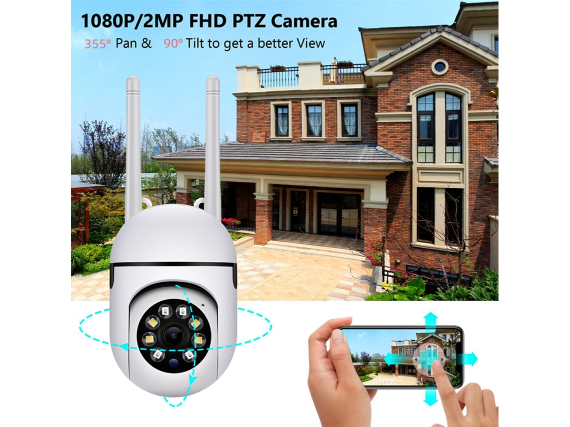 2026 câmara Wifi Ptz Interior e Exterior, Câmara de Segurança Residencial Sem Fio