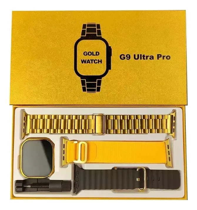Smartwatch Vayotoy G9 Ultra Pro Dourado com NFC e Bluetooth