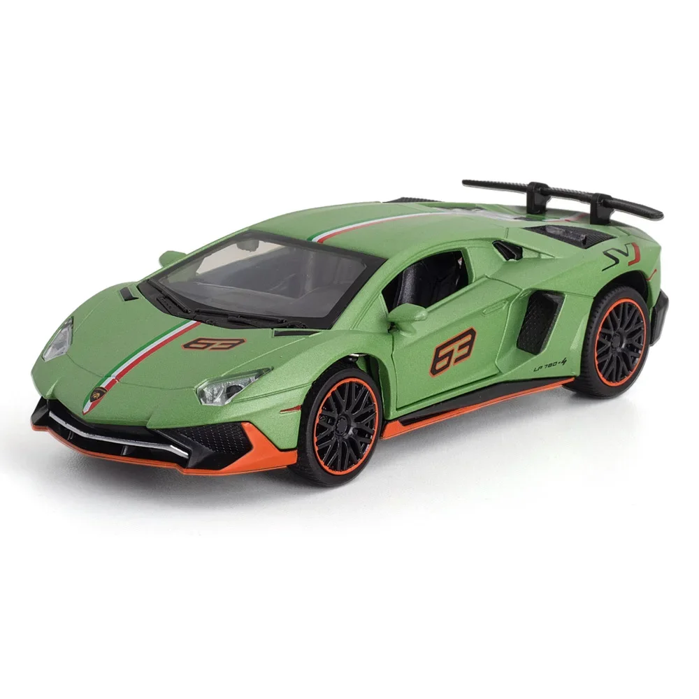 (lp780 Verde) Escala 1:32 - Miniatura De Carro Esportivo - Metal Fundido