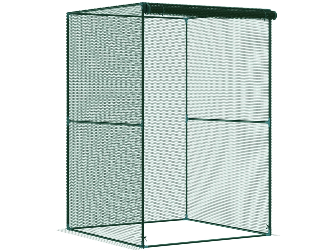 Estufa para Cultivo Estufa para Plantas com Porta Enrolável e Estrutura de Aço para Jardim Varanda Pátio 120x120x180 Cm Verde FYNTERA EUROPA