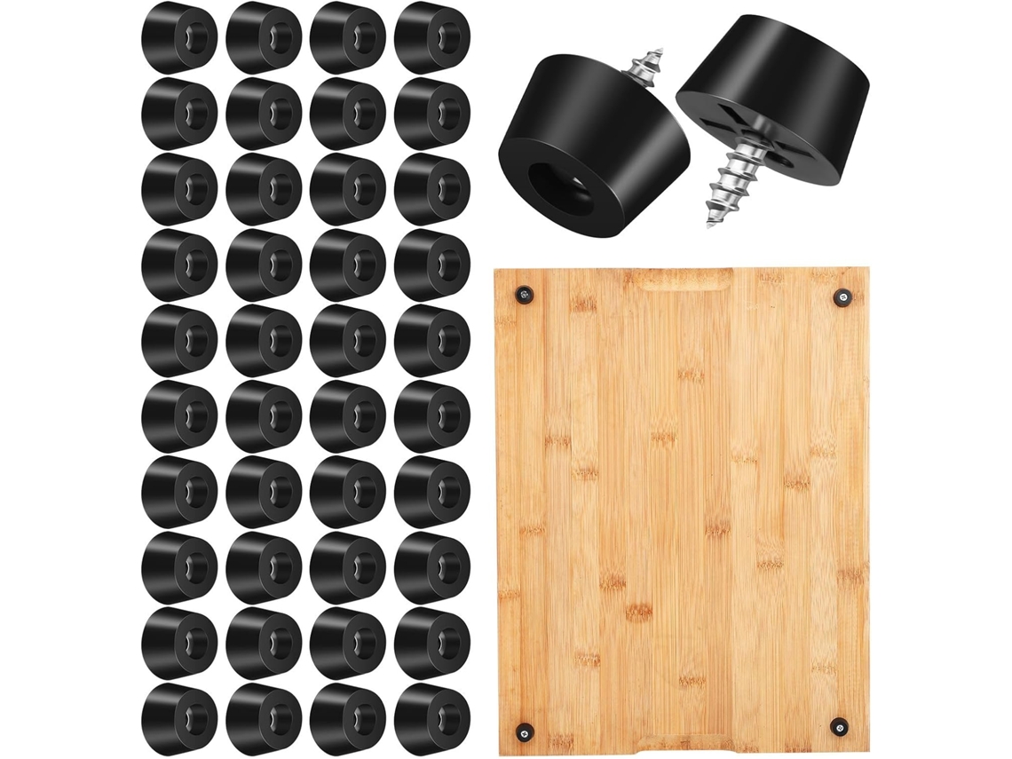 Kallory Conjunto Com 120 Pés De Borracha Antiderrapantes Para Tábua Corte, Em Plástico Pvc, Com Arruelas Metálicas Para