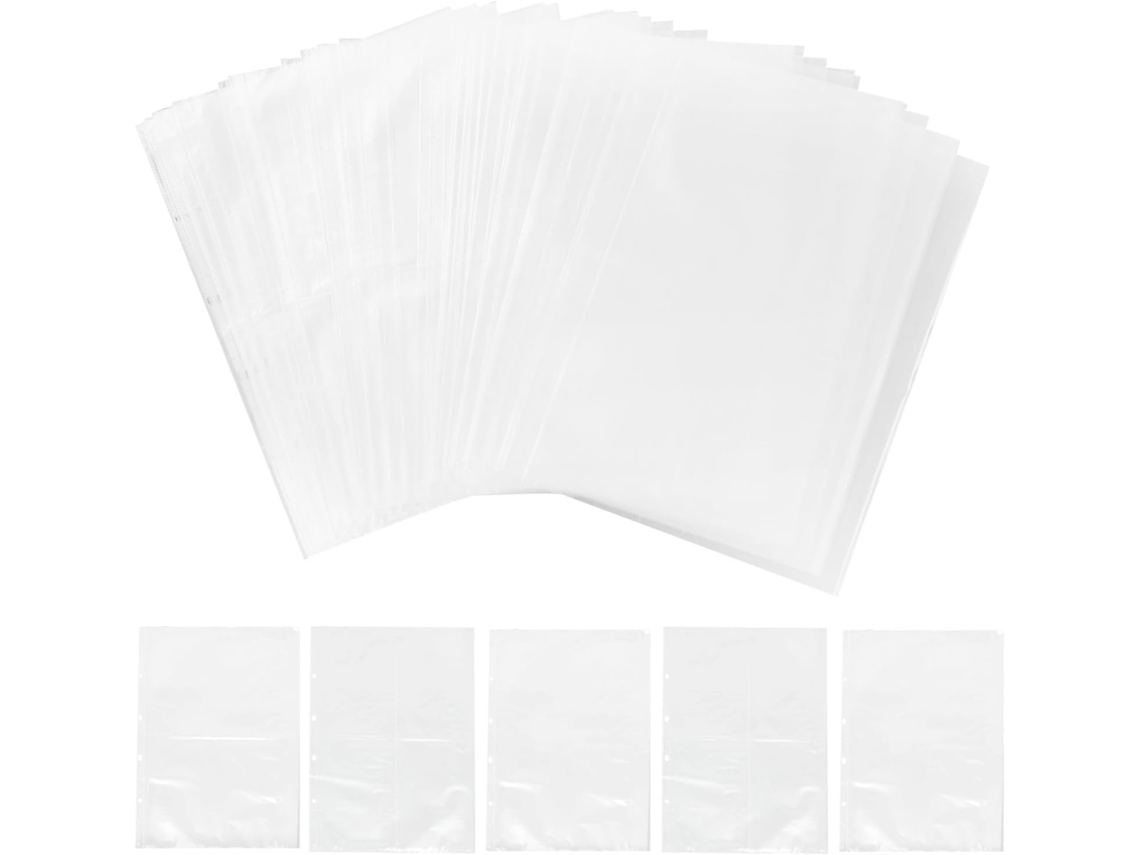 Pastas Com 40 Folhas, Fáceis De Visualizar E Apagar, Com Furos De Plástico Transparente, Design Folgado Pastas