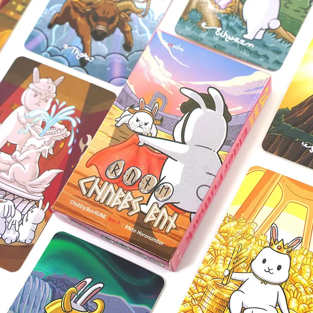 Chubby Rabbit Rune Oracle Cards Versão Em Inglês Jogo De Tabuleiro Baralho Wizardry Fairy Tarot Cards