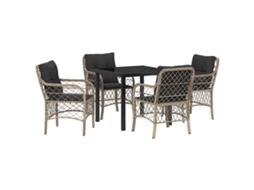Maison Exclusive - Conjunto De Jantar Para Jardim 5 Pcs Cinzento-claro Vime Pe