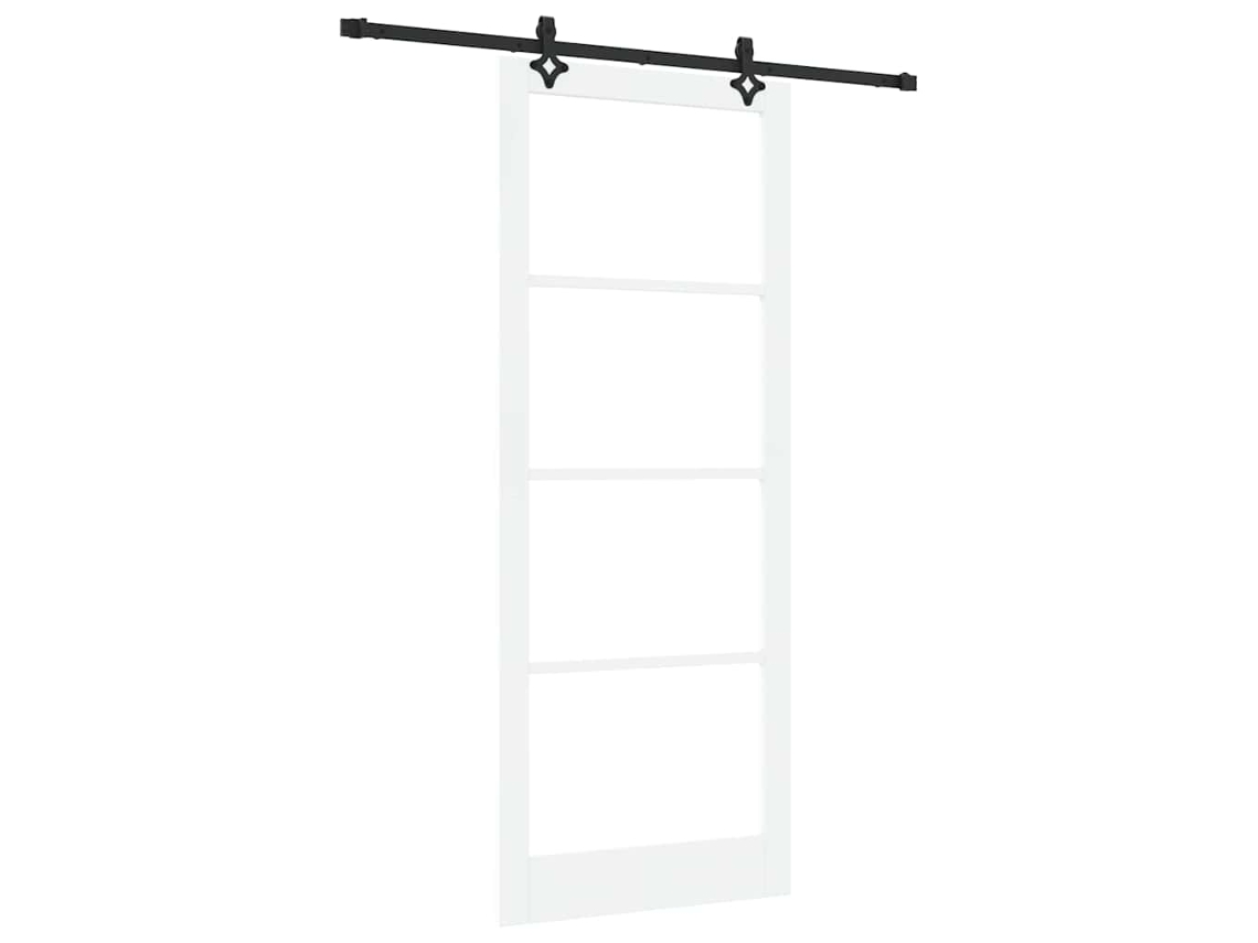 Conjunto 1 Porta Deslizante Vidaxl Branco Madeira De Pinho Maciça (93 X 232 Cm)