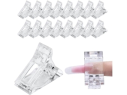 Conjunto de 5 Clipes Transparentes para Unhas Postiças, Ferramentas Manicure, Extensão Unhas, Cli Pes Plástico Prender U GOKOCO