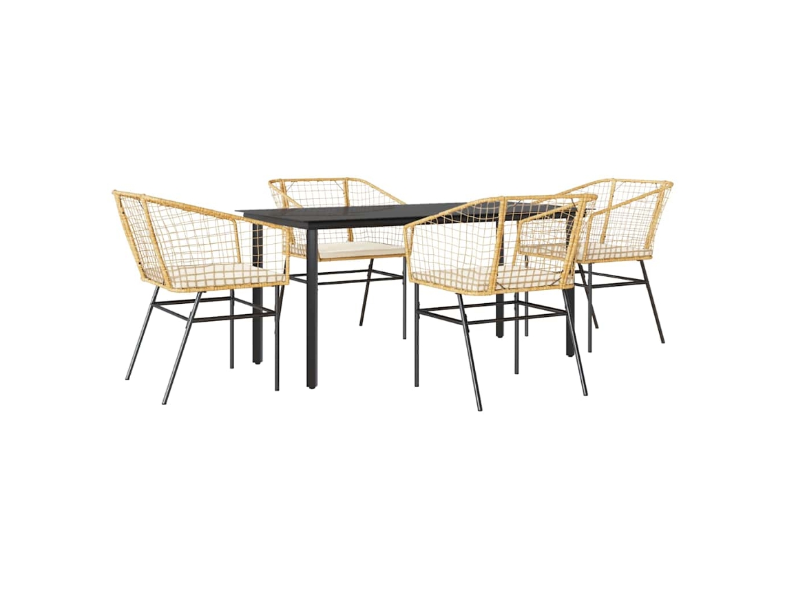 Garden Dining Set, Garden Dining Sets Vidaxl Marrom Vime (160 X 80 X 74 Cm)