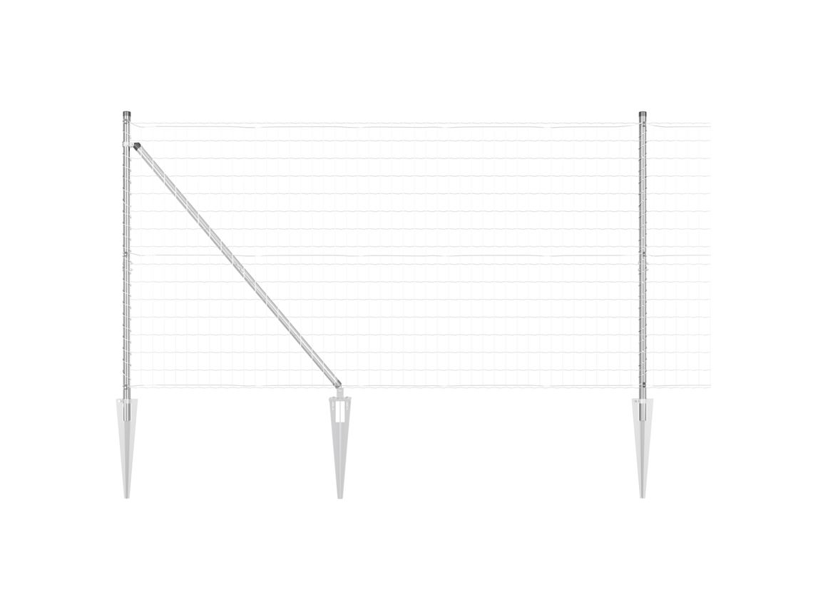 Conjunto 1 Cerca Externa Vidaxl Prateado Aço (10 X 1,2 M)