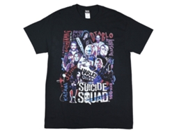 Suicide Squad Harleys Character Collage T-shirt Black Unisex Adults Size:s