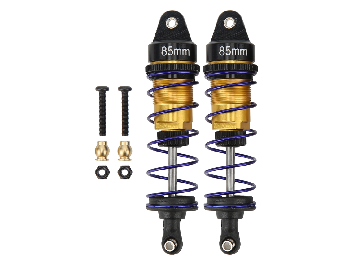 2 Peças De Amortecedor De Carro Rc Ajustável Em Liga De Alumínio Antioxidante Com Mola Para Carro Rc 1/10 Dourado