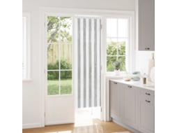 Vidaxl Cortina De Insetos Chenille Cinza E Branco 56 X 185 Cm 100% Pp