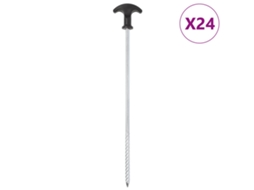 Vidaxl Estacas Para Tenda 24 Pcs 30 Cm Ø7 Mm Aço Galvanizado