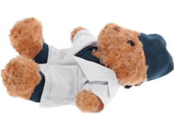 Urso De Pelúcia Médico, 30cm, Feito E Algodão, Com Chapéu