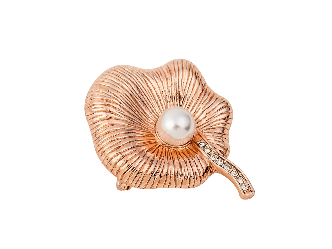 Broche De Folha Decorativo Brilhante Com Strass