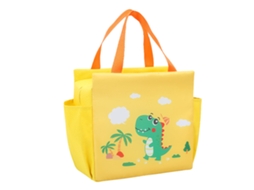 Eyf bolsa de Lanche Dinossauro Amarelo Tecido Oxford Isolado Grande Capacidade para Crianças Escola
