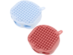 Conjunto De 2 Escovas Silicone Para Banho, Corpo E Cabelo, Leves E Higiênicas, Com Orifícios