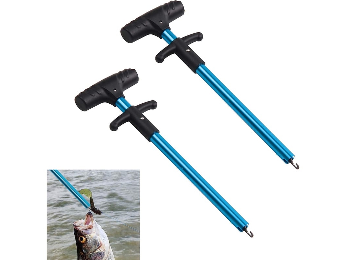 Ferramenta De Remoção De Anzol De Pesca Em Alumínio T-shape Portátil 2pcs Para Menor Lesão