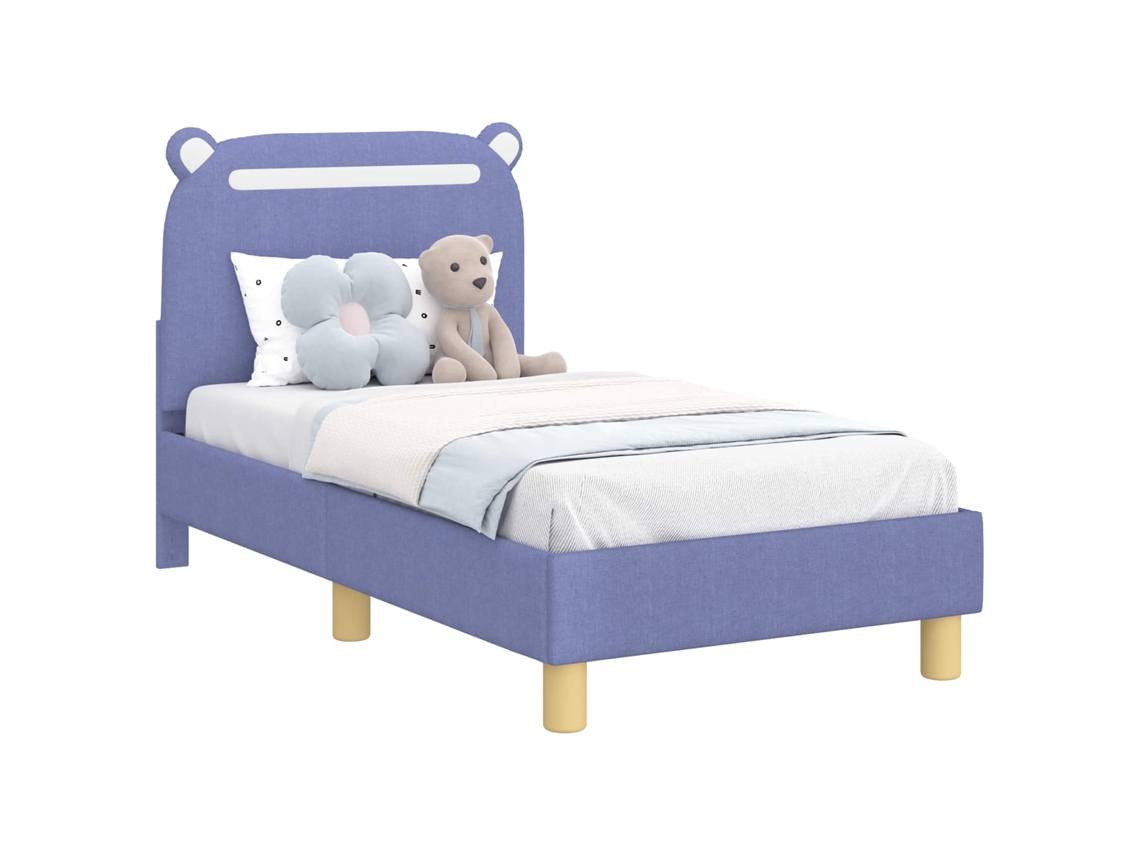 Estrutura de Cama para Criança com Cabeceira Azul Jeans Tecido MAISON EXCLUSIVE