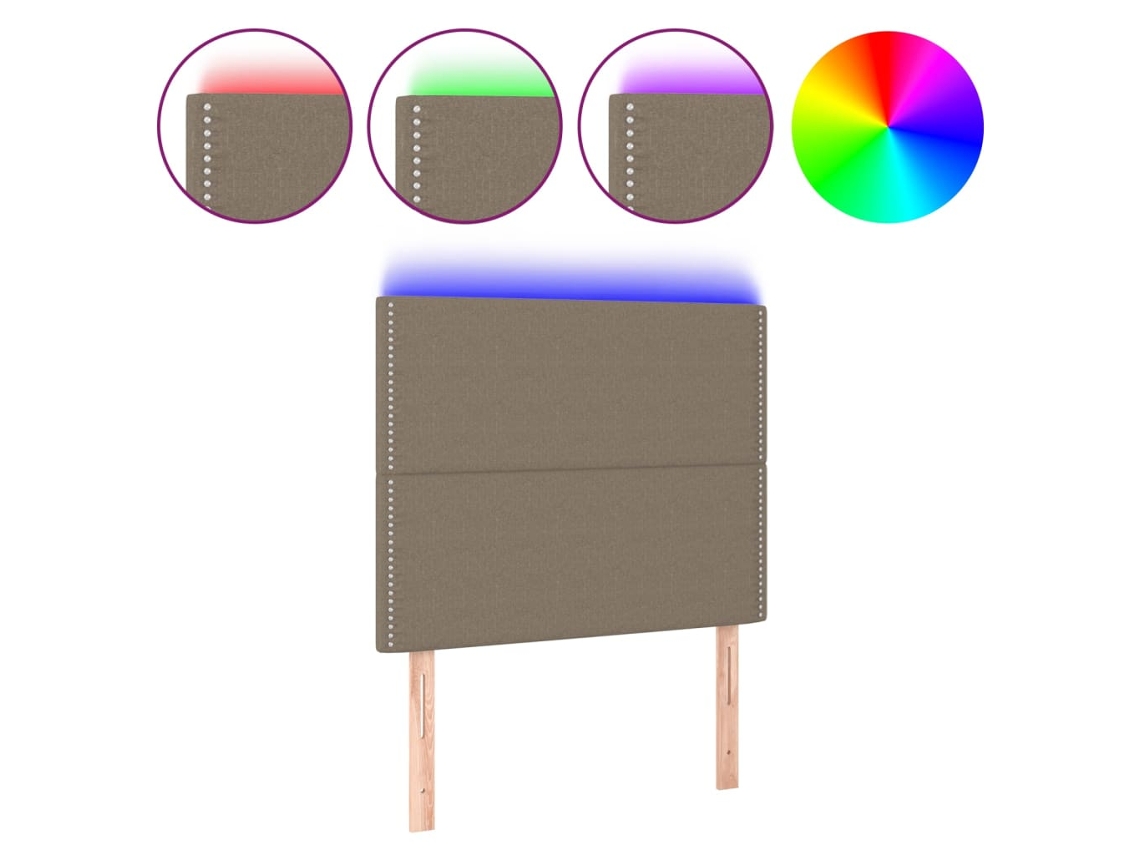 Cabeceira de Cama com Led Tecido Cinza Acastanhado MAISON EXCLUSIVE (90x5x118 cm)
