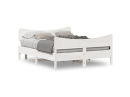Bed Frame, Bed Frames Vidaxl Branco Madeira De Pinho (150 X 200 Cm)