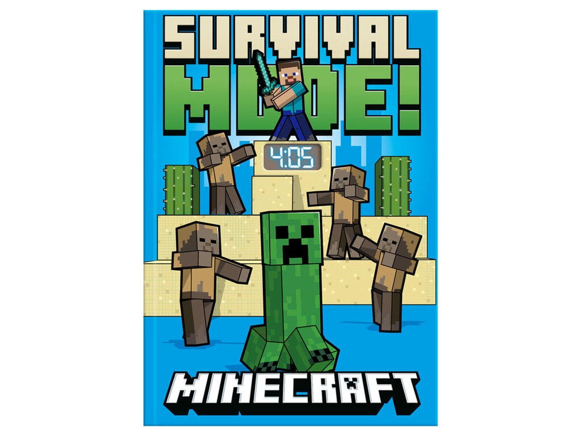 Caderno Minecraft Com Relógio Led Kids Licensing