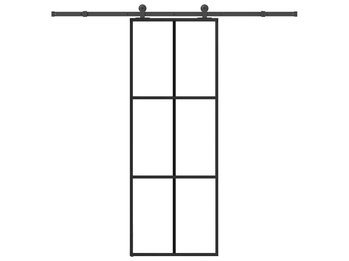 Vidaxl Porta Deslizante C/ Conj. Ferragens 76x205cm Vidro Esg/alumínio