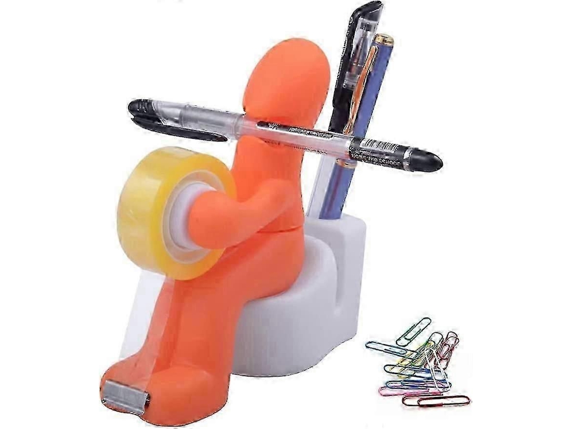 Dispensador De Fita Adesiva Butt Station Para Escritório, Com Rolo De Fita E Clipes De Papel Para Armazenamento, Ideal Para Escritório, Casa Ou E