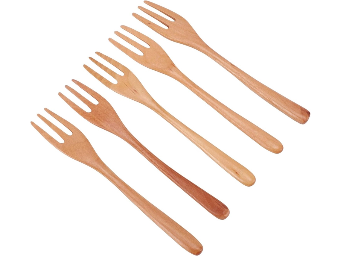Conjunto 5 Garfos Madeira Estilo Japonês, 19 Cm (7,5 Polegadas), 3