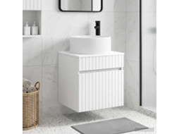 Vidaxl Vanidade De Pia De Parede Branco Brilhante 49 X 44,5 X 65,5 Cm