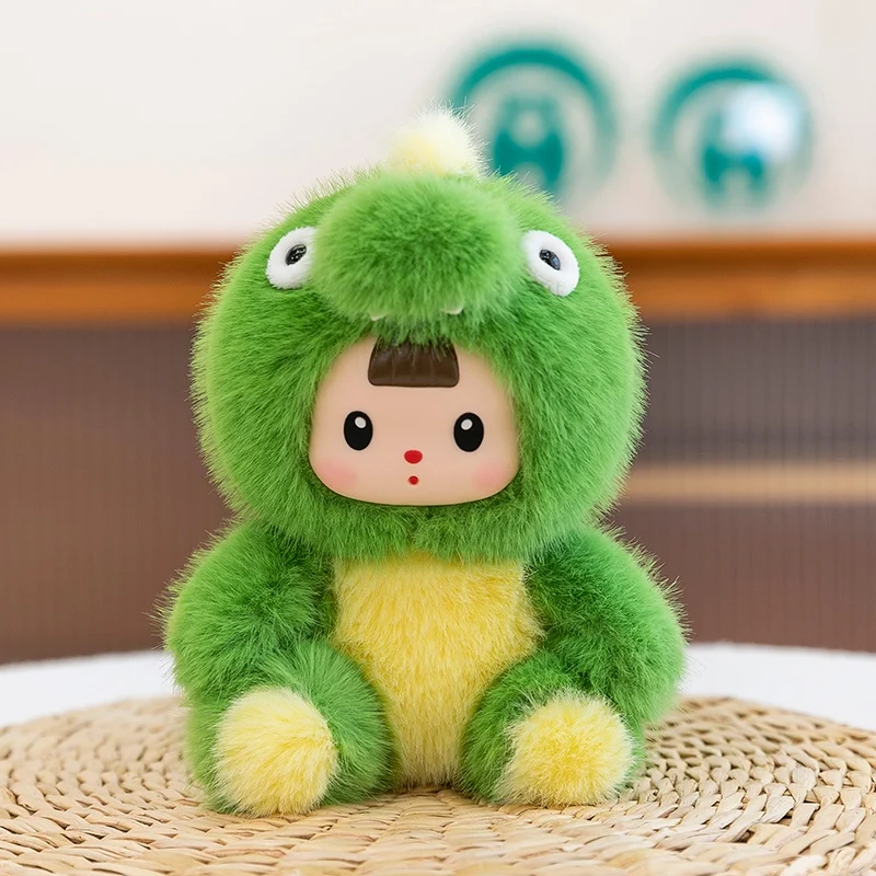 (verde 17cm) Brinquedo De Pelúcia De Animal De Desenho Animado Fofo Com Rosto De Borracha Macia De 17cm