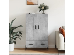 Aparador | Buffet | Armário De Apoio Alto 69,5x31x115 Cm Derivados De Madeira Cinza Cimento Wsd490950 Lovely Home