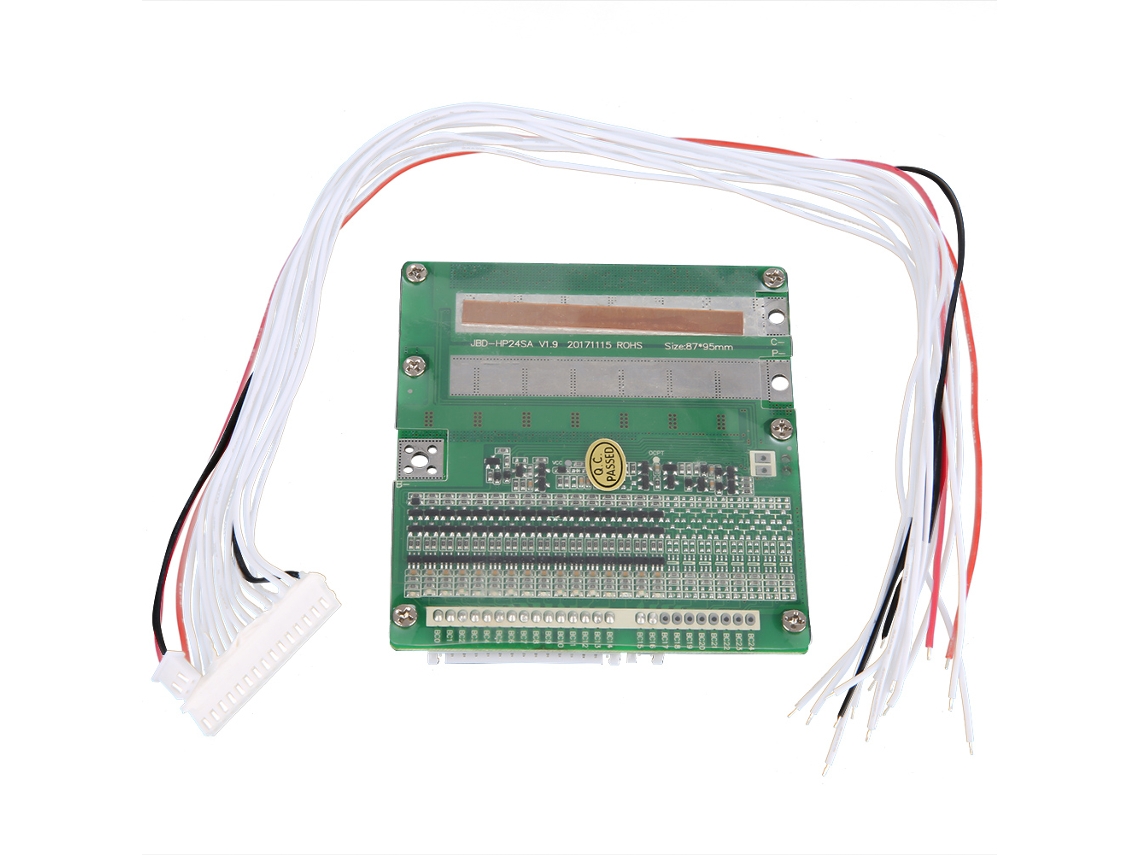 Placa De Proteção Bms Pcb Para Bateria De Lítio 16s 3.7v 40a Com Porta Única E Luz De Equilíbrio