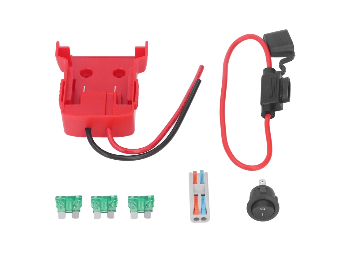 Adaptador de conector de bateria com terminal de fusível ABS seguro para conversor de bateria de lítio M18 18V