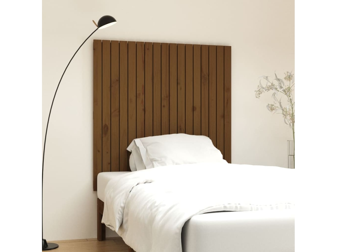 Vidaxl Cabeceira De Parede 108x3x110 Cm Pinho Maciço Castanho-mel