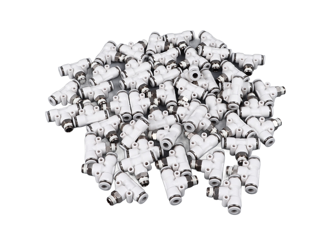 50 Peças Conector Em T De Mangueira De Ar 3 Vias Desconexão Rápida Fitting Neumático