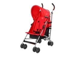 Carrinho de Passeio com Capota Reclinável Vermelha HAPPY BEAR