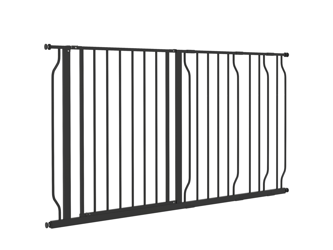 Barreira De Segurança Com 3 Extensões Montagem A Pressão Duplo Bloqueio 75-145x76 Cm Preto