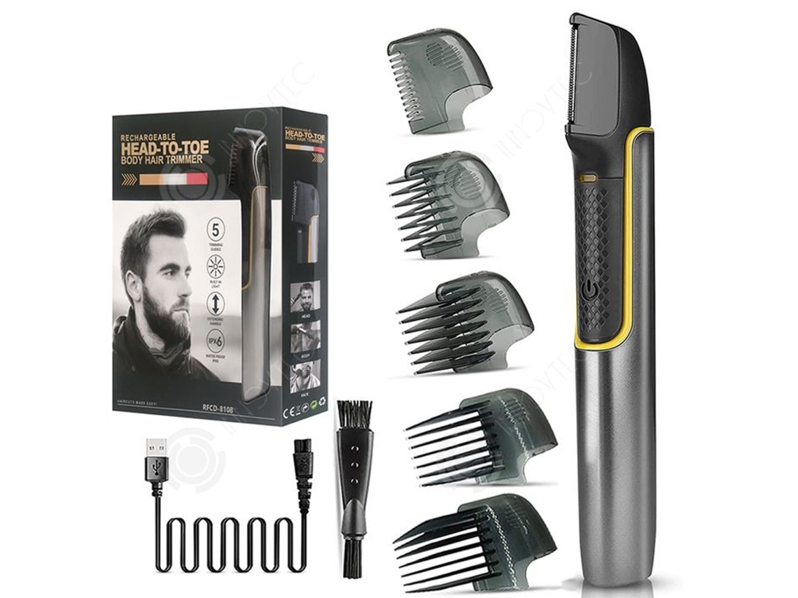 Inn Tondeuse Corpo 600mah Recarregável Por Usb Ajuste De Comprimento Cabeça De Corte R Cortador Com 5 Pentes Limitadores E Escova De Limpeza Innovtec