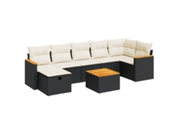 Garden Sofa Set, Garden Sofa Sets Vidaxl Preto Rattan / Vime (n/a)