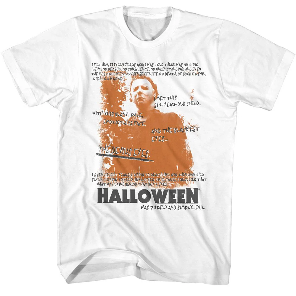 Unisex Adult T-shirt Rockinstone Halloween Movie Handwritten White Sizexxxl