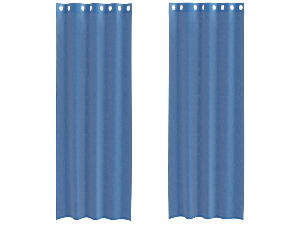 Voile Curtain, Voile Curtains Vidaxl Azul Tecido (140 X 260 Cm)