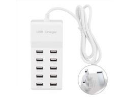 Carregador Usb Laxiscreed Com 10 Portas E Carga Rápida Inteligente Para Dispositivos Móveis