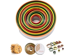 12 Unidades De Cortadores De Biscoitos Redondos De Aço Inoxidável Para Decoração De Bolo Fondant, Pastas De Açúcar, Bolos, Donuts De Biscoito B4162
