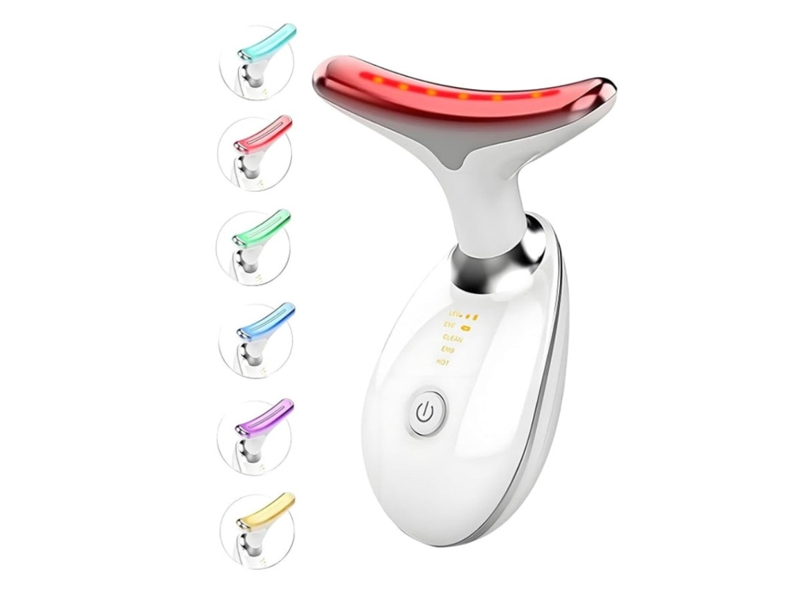 Pescoço Rosto Massageador Ferramenta De Escultura Facial 3 Modos De Cor E Vibração Para Massageador Facial Para Queixo Duplo Bestvite (branco)