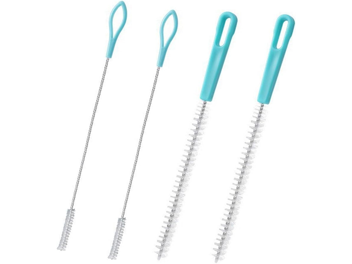 Conjunto De 4 Escovas Para Limpeza Raiz Lótus, Em Aço Inoxidável E Nylon