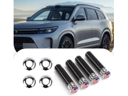 Conjunto De 4 Maçanetas Universais Vermelhas E Pretas Para Fechadura Porta Carro Com Estampa Da Bandeira Americana Em