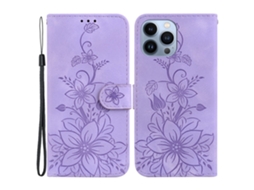 Capa Quedas Para Iphone 15 Pro Pele Sintética Roxo