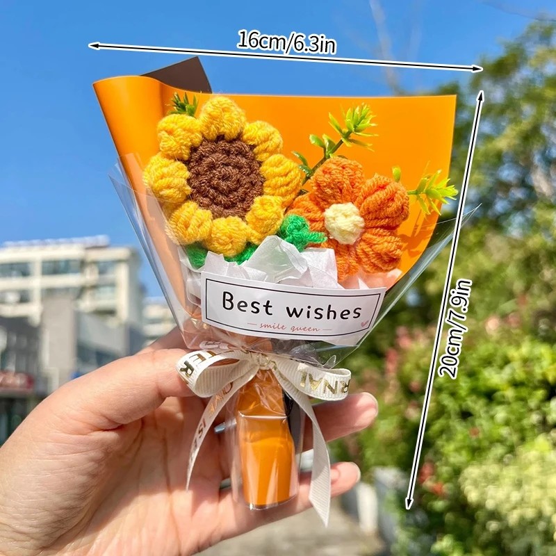Mini Buquês De Crochê, Presentes De Flores De Crochê Feitos À Mão