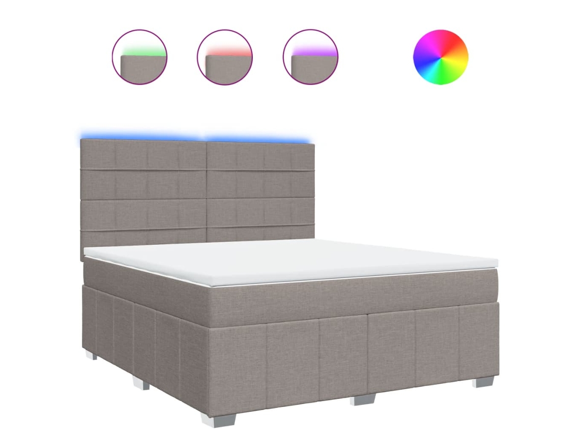 Box Spring Bed, Box Spring Beds Vidaxl Cinzento-acastanhado Tecido (180 X 200 Cm)