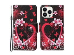 Capa Pega Coração Para Iphone 15 Pro Max Pele Sintética Vermelho